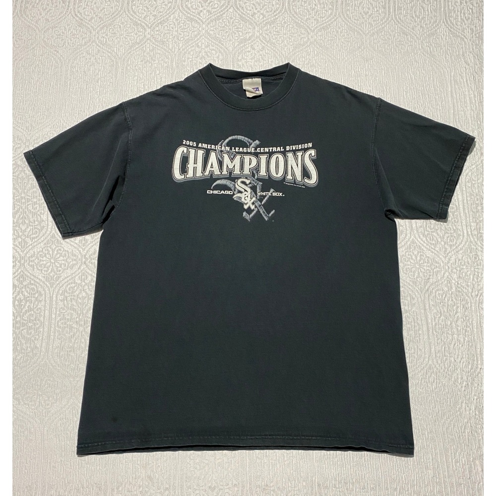 Vintage 2005 Chicago White Sox AL Central Champions T-Shirt Black CSA Mens‎ XL